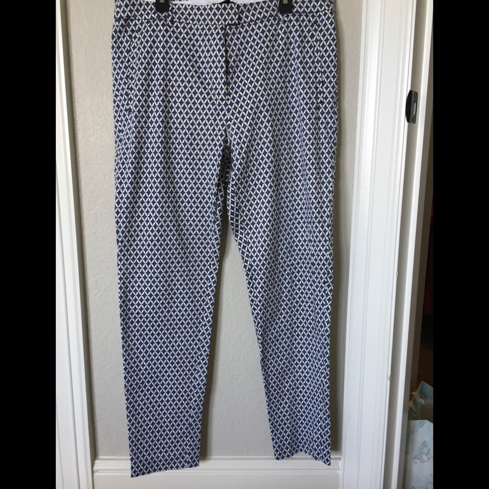 Blue and white pants